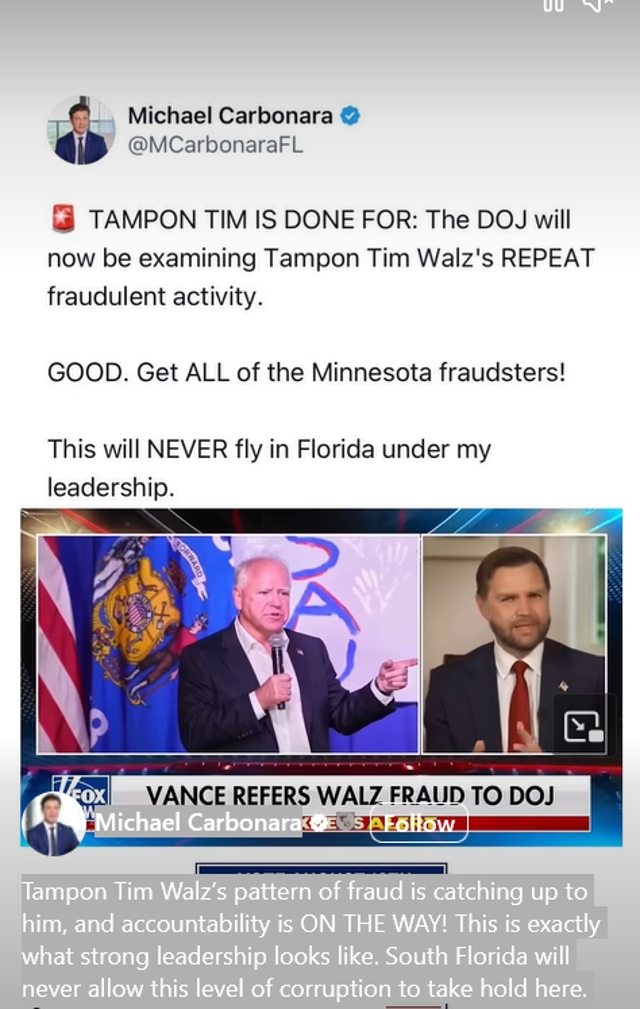 Accountability Approaches for Alleged Fraud Pattern Involving Tim Walz