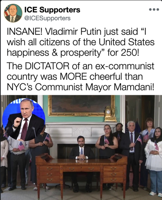 Putins Warm Wishes Contrast With New York Mayors Anti-American Remarks